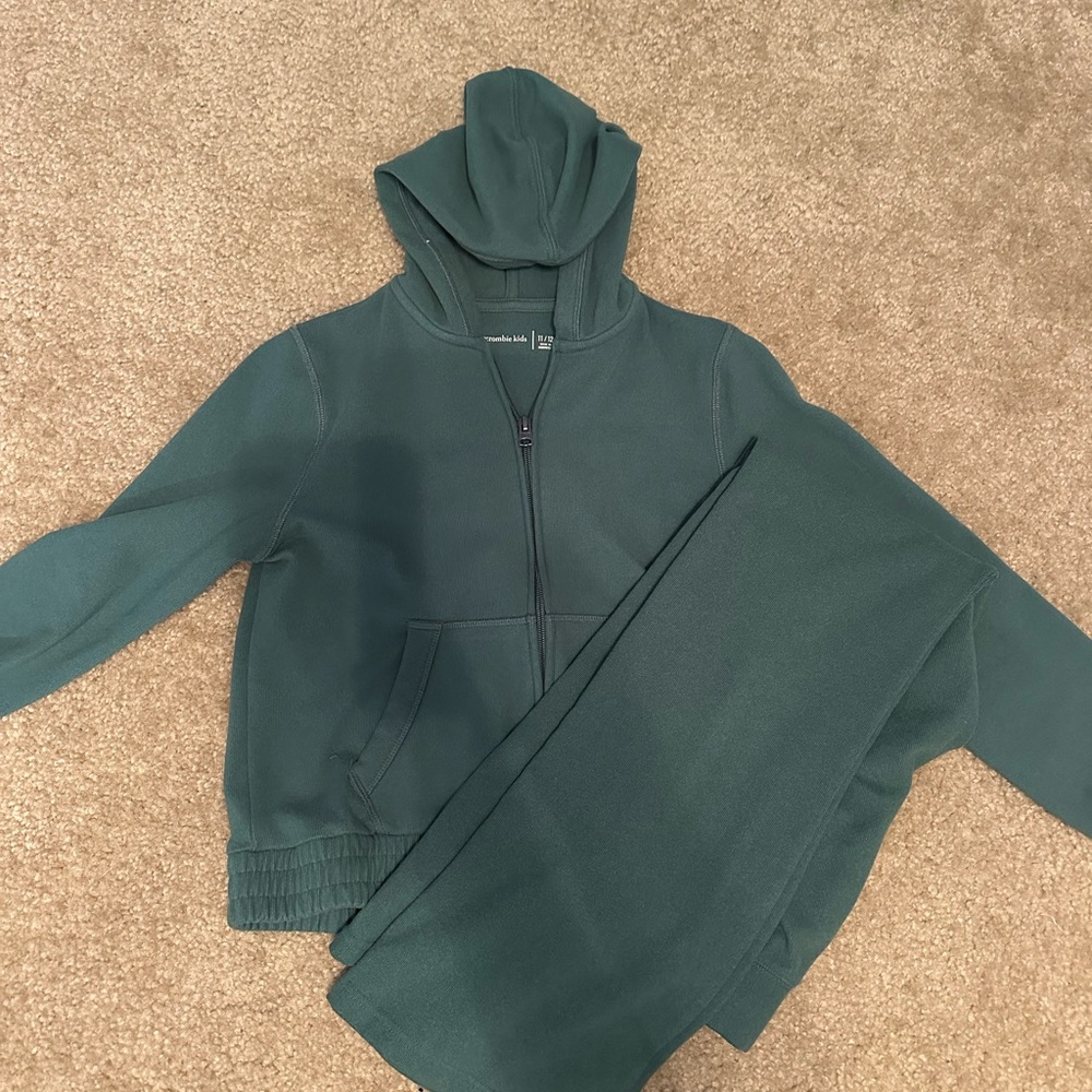 Abercrombie Kids Forest Green Hoodie and Pants Set